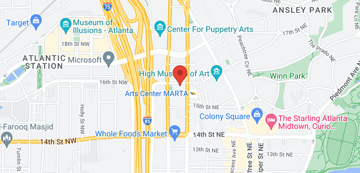 map of 1280 West Peachtree Street SW Unit 1001